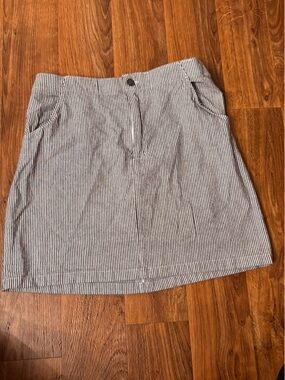 Hollister Navy and White Pinstripe Skirt